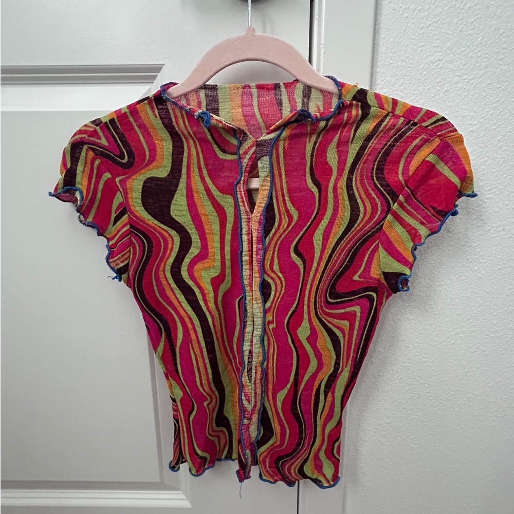 Colorful Swirl Pattern Top
